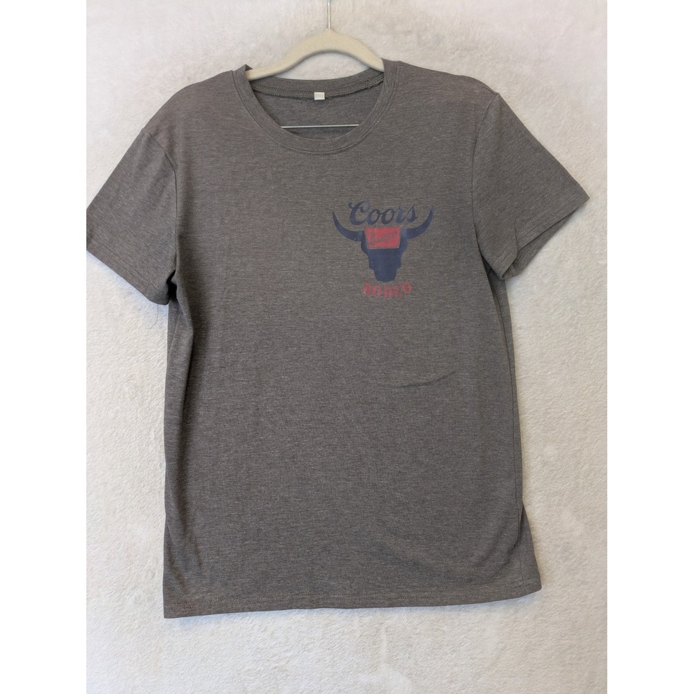 Coors Banquet T-Shirt Women's Small Grey Rodeo Graphic Bucking Bronco